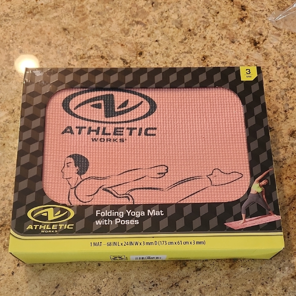 Athletic Works Pink Folding Yoga Mat